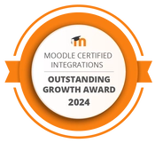 Moodle Certified Integrations Outstanding Growth Award 2024 badge.